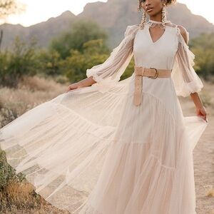 Joyfolie Dress: Malani Dress in Sand